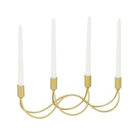 CosmoLiving by Cosmopolitan 4 Holder Gold Metal Candelabra