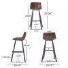 Set of 2 30" Dax Faux Leather Barstool Brown