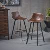 Set of 2 30" Dax Faux Leather Barstool Brown