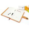 PU Leather Cover Notebook Memopad with Calendar World Map and Silk Ribbon