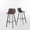 Set of 2 30" Dax Faux Leather Barstool Brown