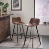 Set of 2 30" Dax Faux Leather Barstool Brown