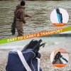 Foldable Fishing Net With Aluminum Alloy Rod EVA Handle Durable 5MM Hexagonal Nano Coating Nylon Mesh Collapsible Landing Net Safe Fish Catching or Re