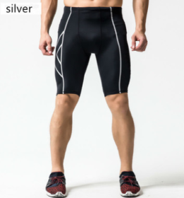 Quick-Drying Compression Shorts For Men (Option: M-Silver)