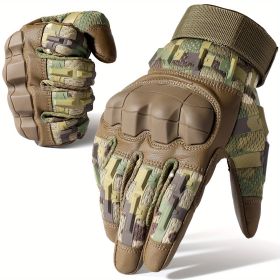 Tactical Gloves for Men - Touch Screen, Non-Slip, Full Finger Protection for Shooting, Airsoft, Military, Paintball, Motorcycle, Cycling, Hunting, Hik (Color: Camouflage, size: S)