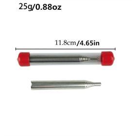 1pc Collapsible Stainless Steel Blow Fire Tool For Outdoor Camping Hiking Barbecue Survival Gadgets (Color: Red)