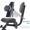 Folding Exercise Bike; Fitness Upright and Recumbent X-Bike with 10-Level Adjustable Resistance; Arm Bands and Backrest