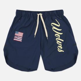 Casual Running Breathable Wicking Speed Bar Tide Men's Shorts (Option: Navy Blue-M)